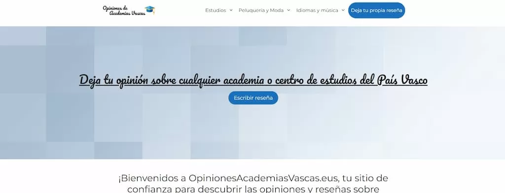 Opinionesacademiasvascas.eus, una web de reseñas vascas