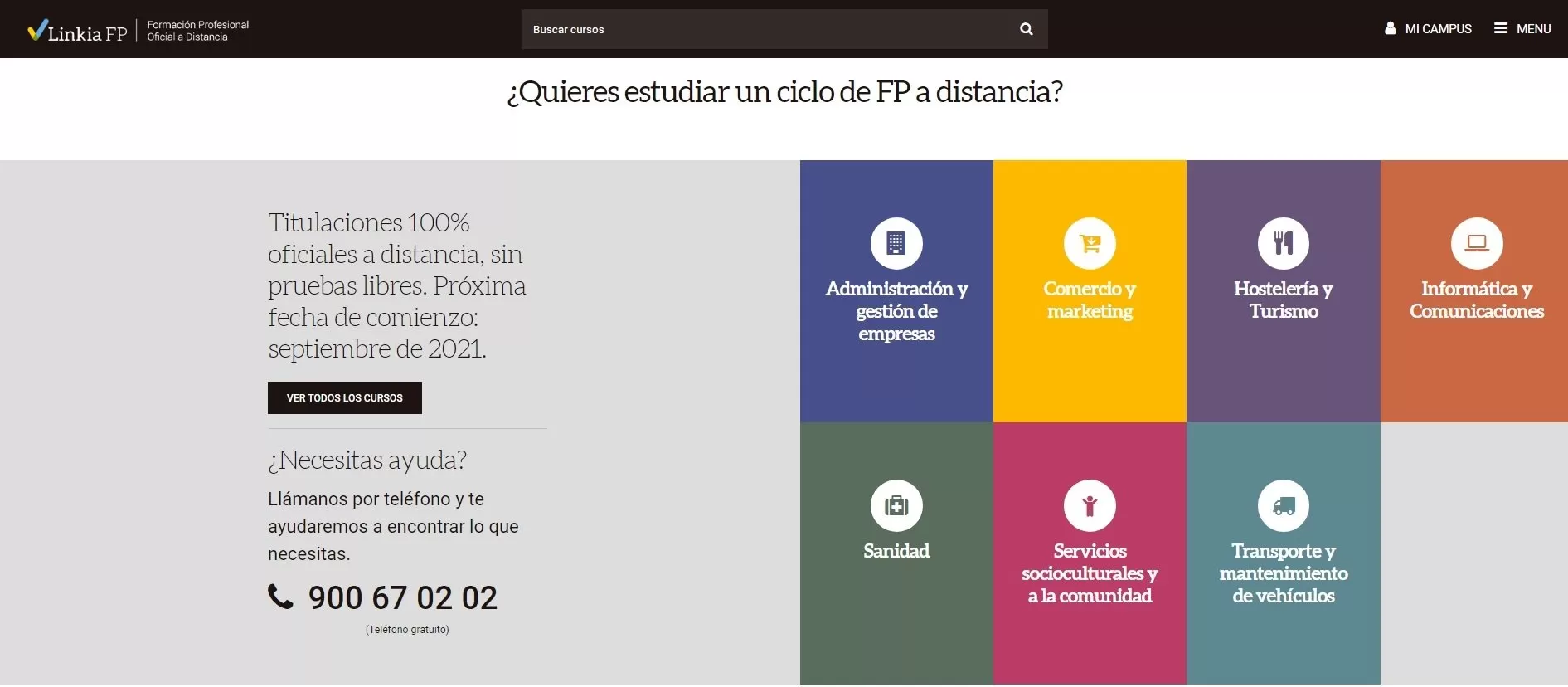 Formación profesional a distancia en Linkia